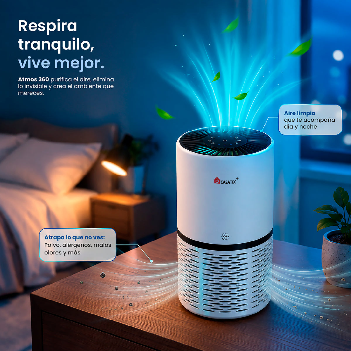 Purificador de Aire Atmos 360 Pro HEPA 13 + Wifi