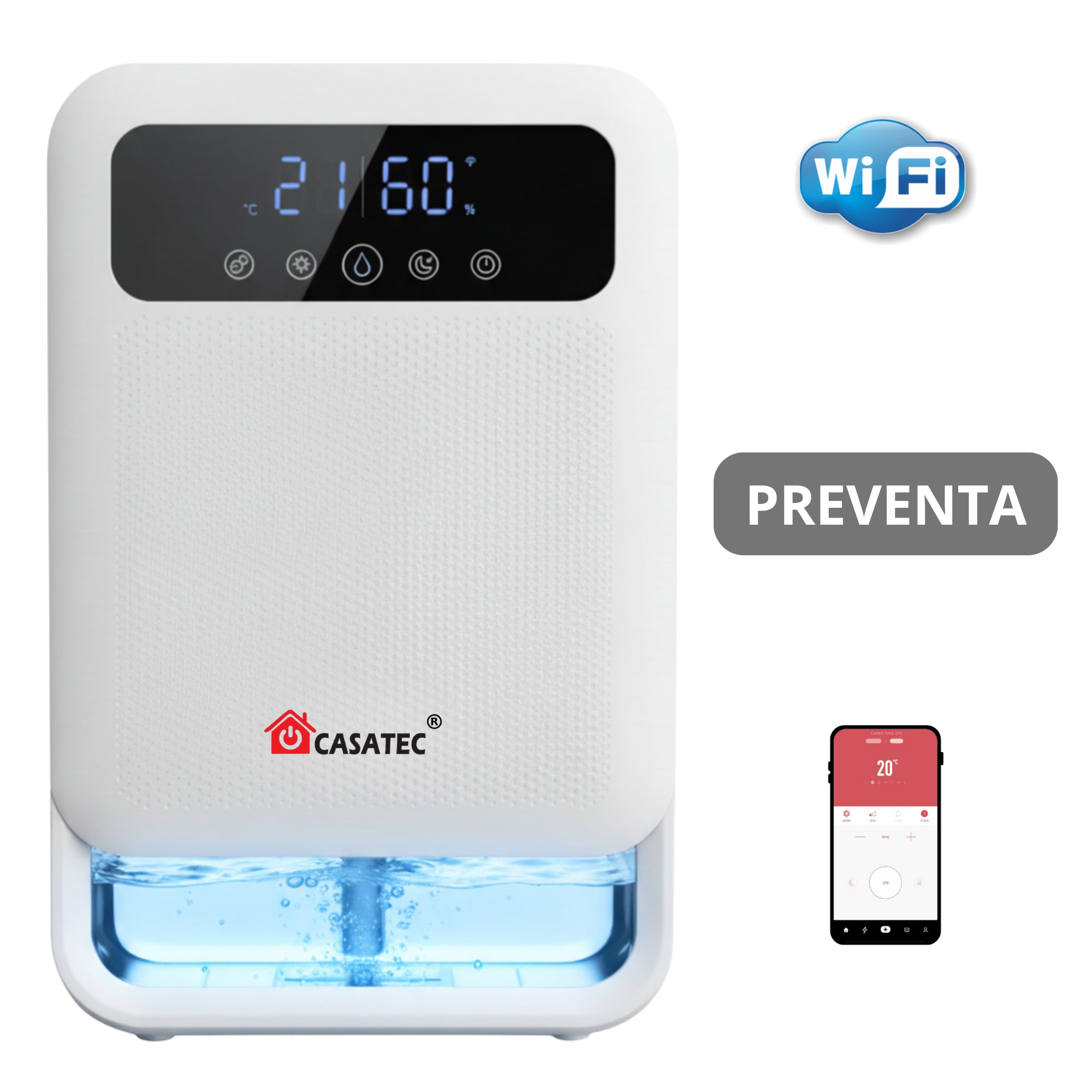 Deshumidificador Inteligente Casatec SmartDry Pro WiFi con Ionizador 3.8 Litros °PREVENTA°