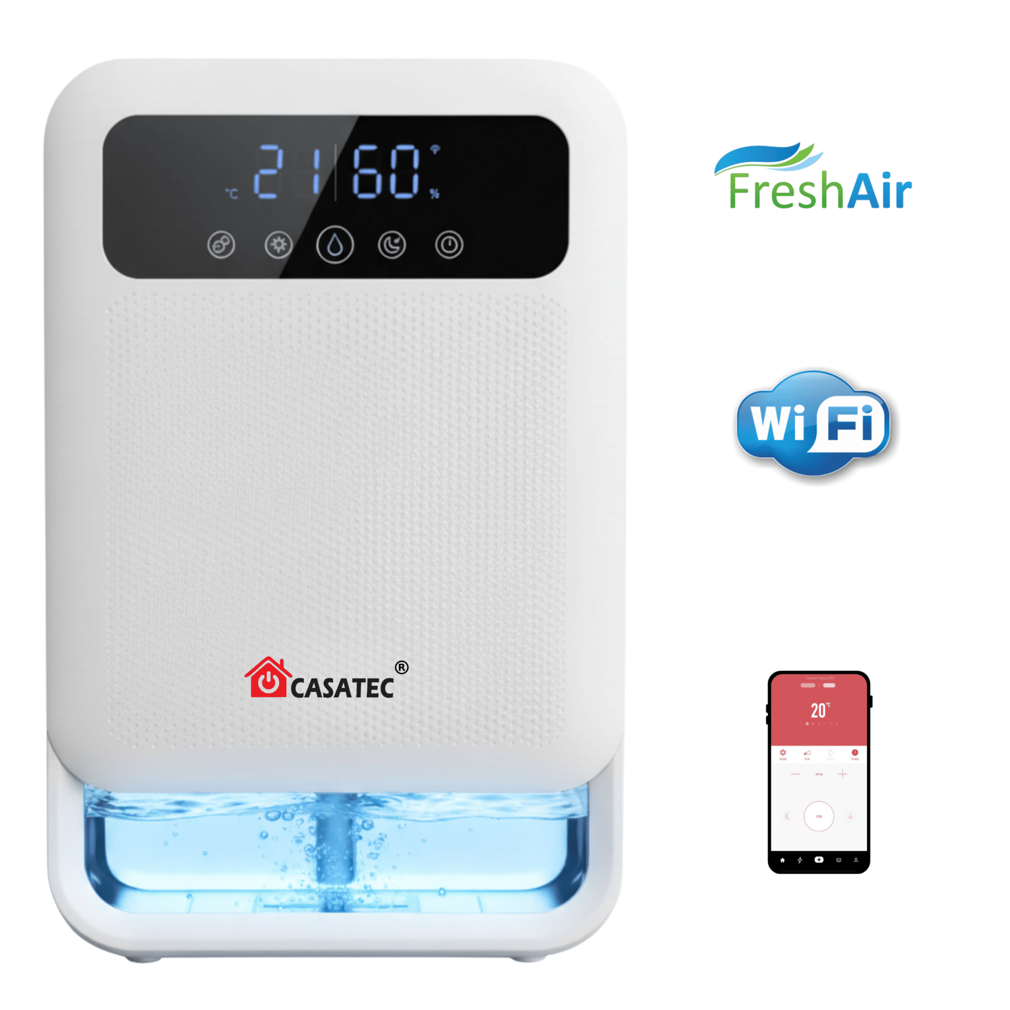 Deshumidificador Inteligente Casatec SmartDry Pro WiFi con Ionizador 3.8 Litros