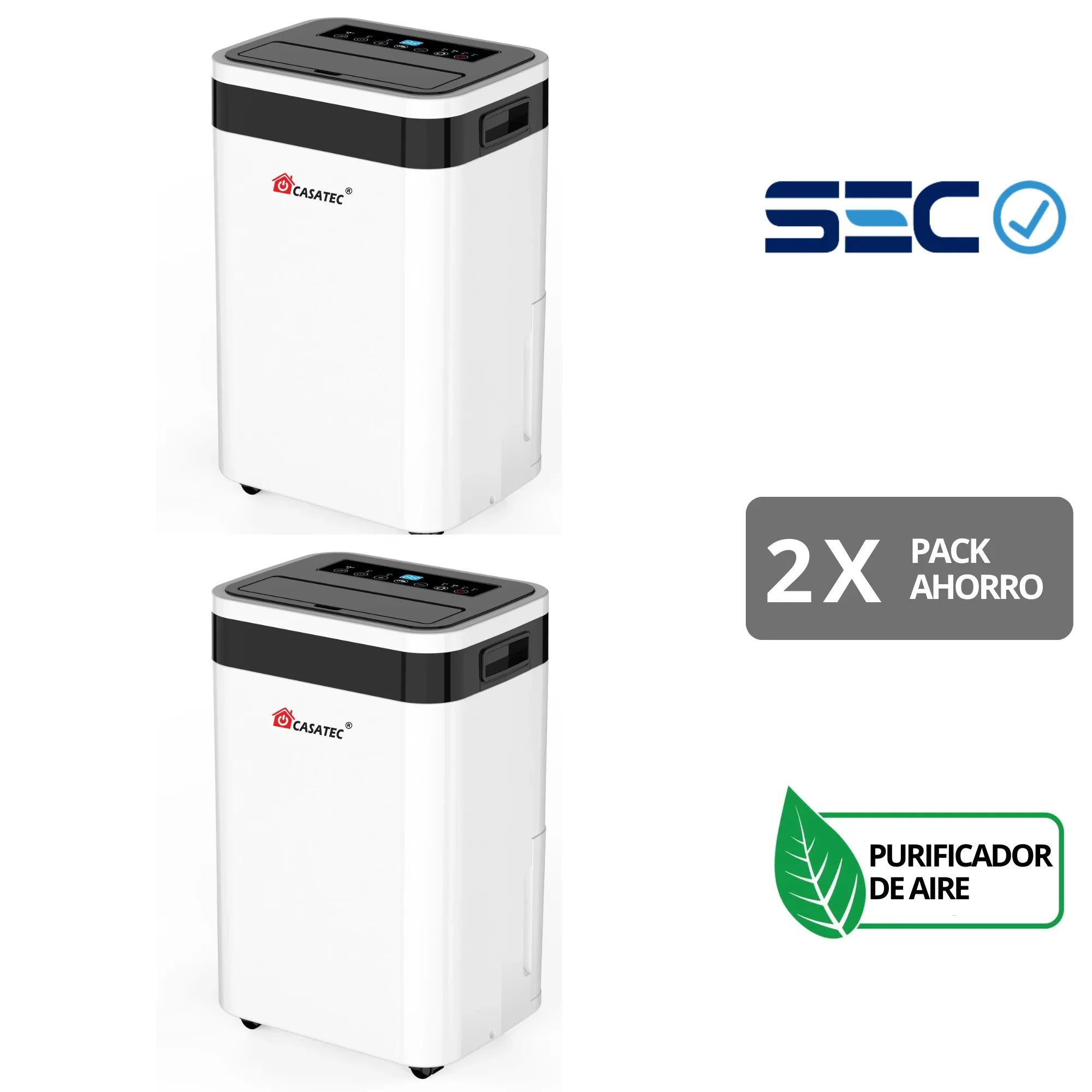 Pack 2x Deshumidificador Casatec GTD-250 Plus WiFi
