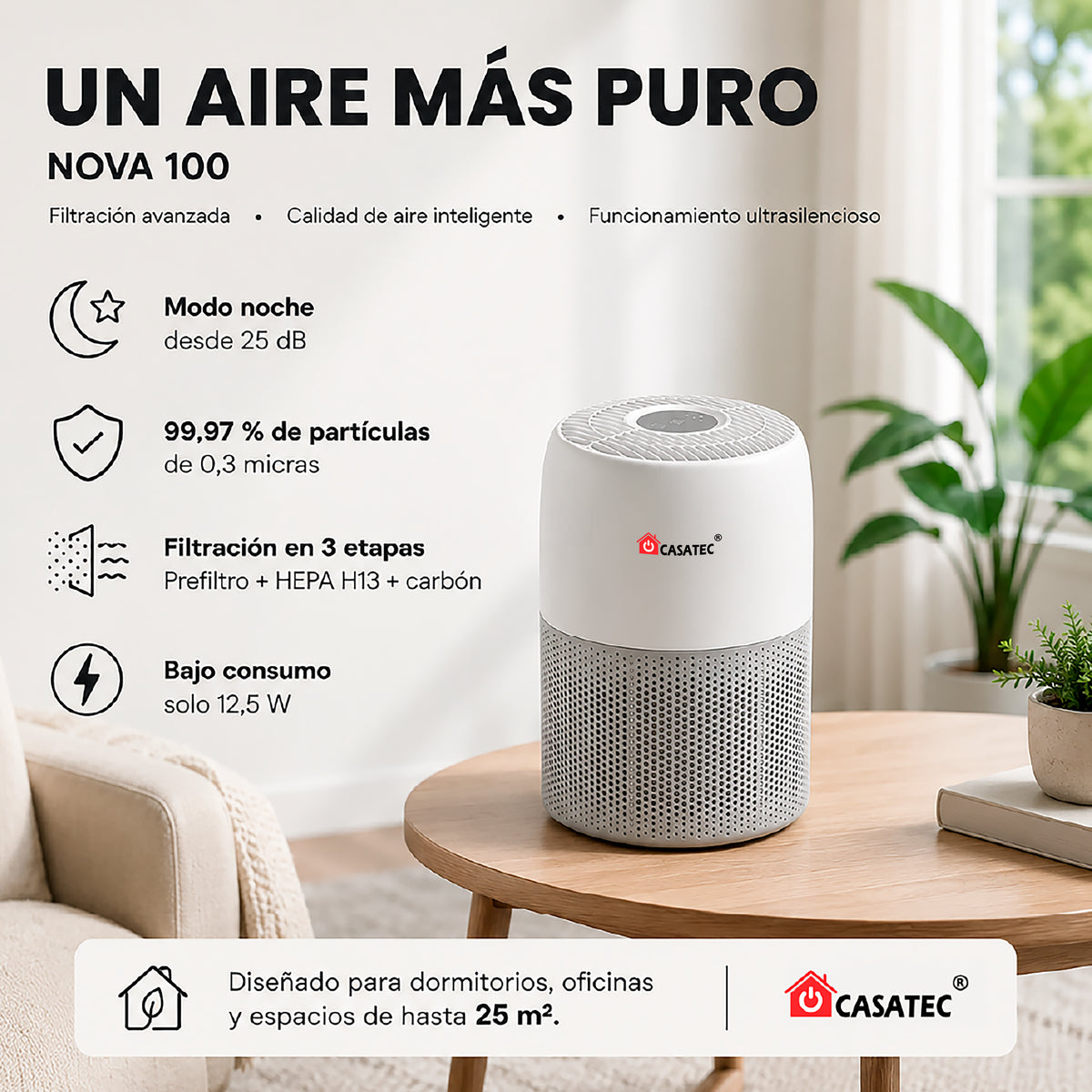 Purificador de Aire Nova 100 Hepa 13