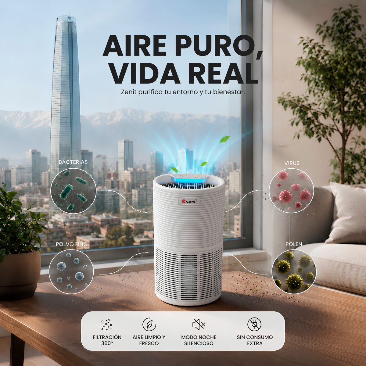 Purificador de Aire Zenit 250 HEPA 13 + Wifi