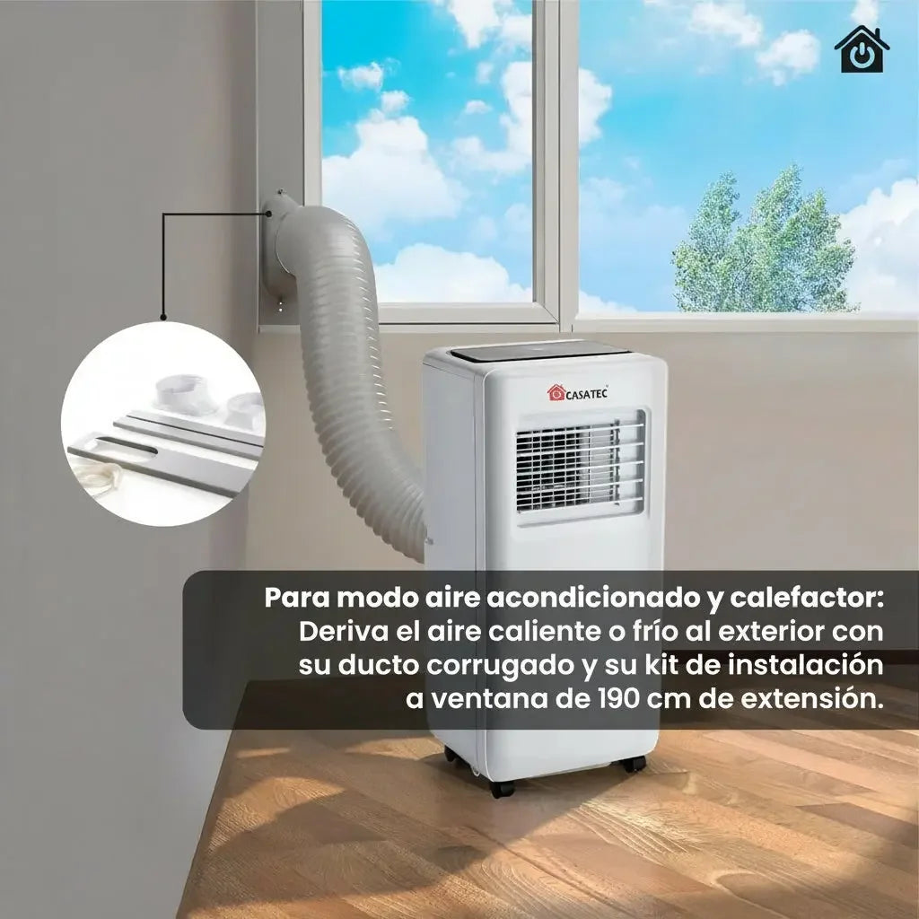 Aire Acondicionado ULTRADRY 500 | Portátil 4 en 1, 9000 BTU WIFI + Kit de 190 cm Casatec Global, envíos internacionales.