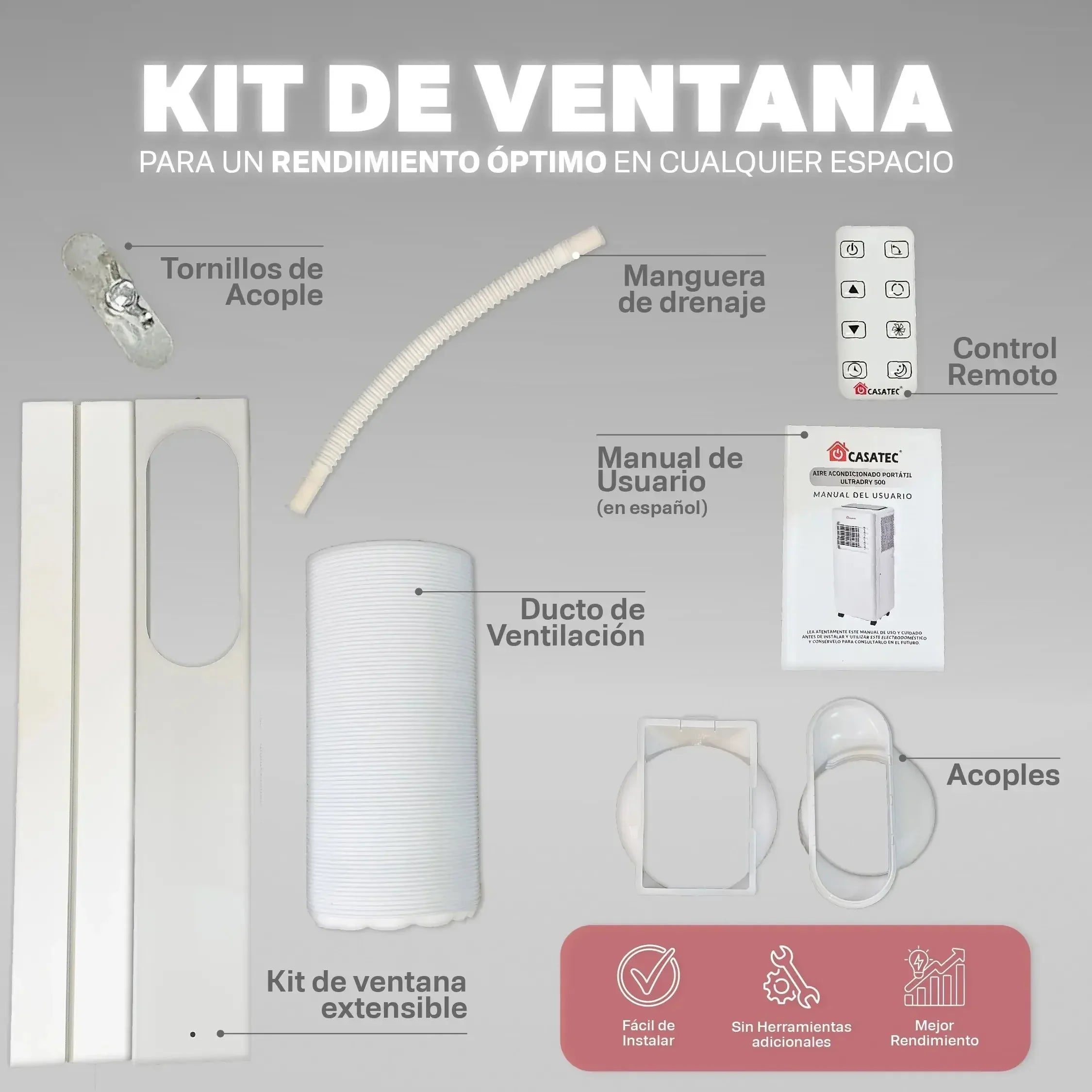 Aire Acondicionado ULTRADRY 500 | Portátil 4 en 1, 9000 BTU y Control WiFi Casatec Global, envíos internacionales.