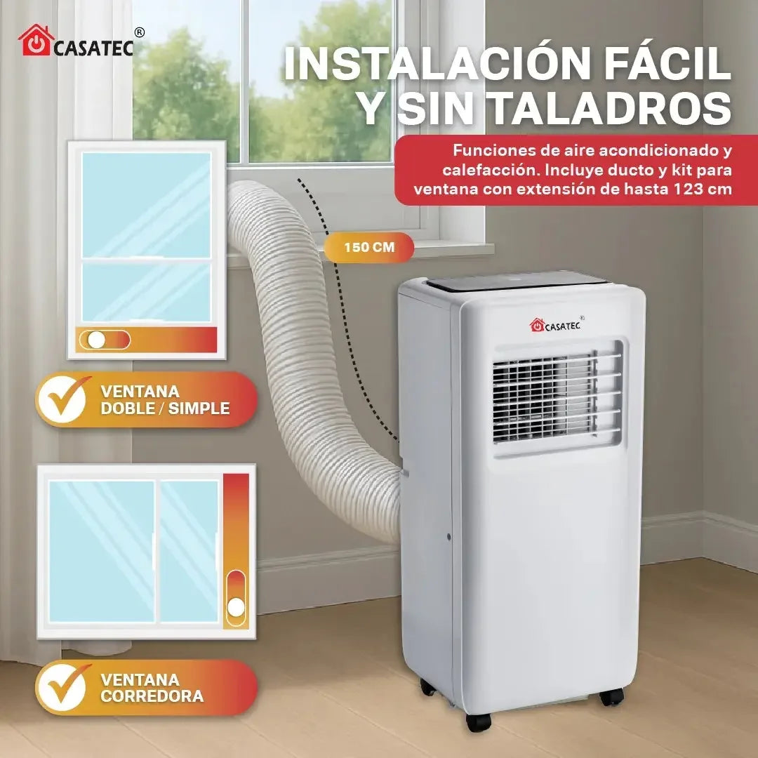 Aire Acondicionado ULTRADRY 500 | Portátil 4 en 1, 9000 BTU y Control WiFi Casatec Global, envíos internacionales.