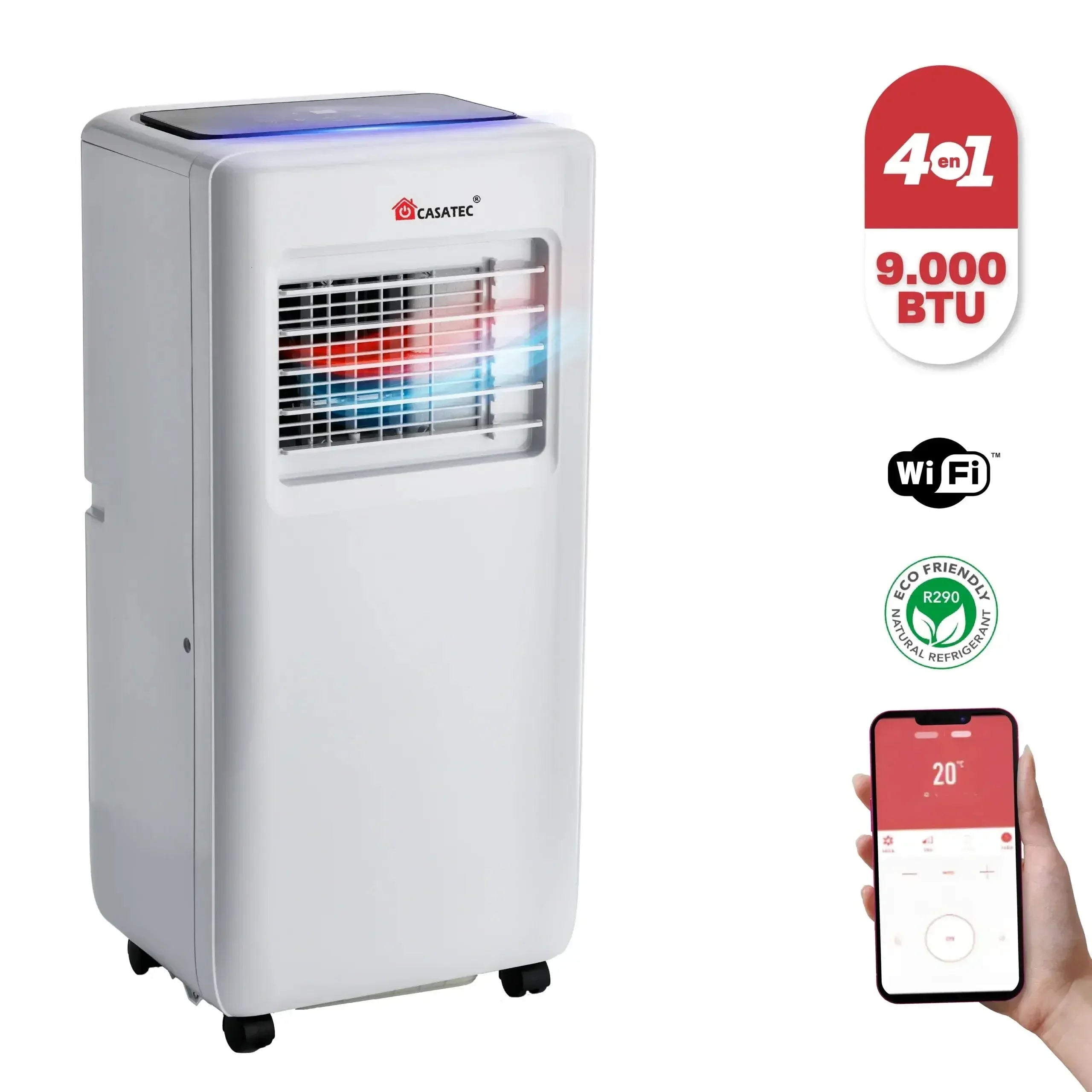 Aire Acondicionado ULTRADRY 500 | Portátil 4 en 1, 9000 BTU y Control WiFi Casatec Global, envíos internacionales.